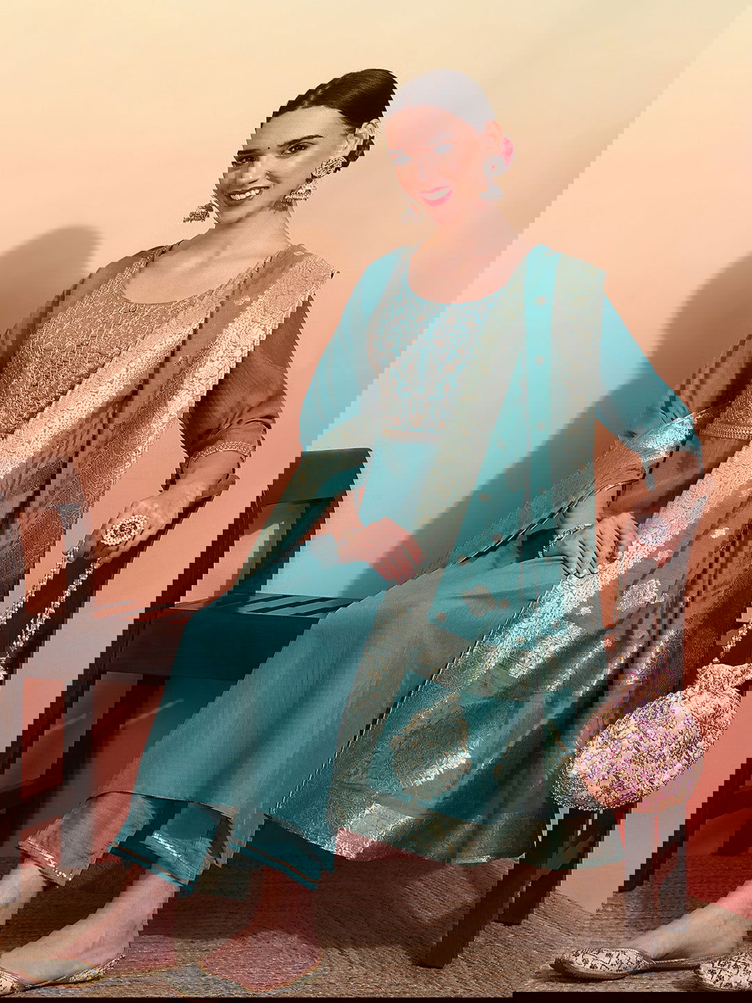 Women Embroidered Regular Kurta with Trousers & With Dupatta - Buy Best Ethnic Wear for Women & Girls | Daily Woman -