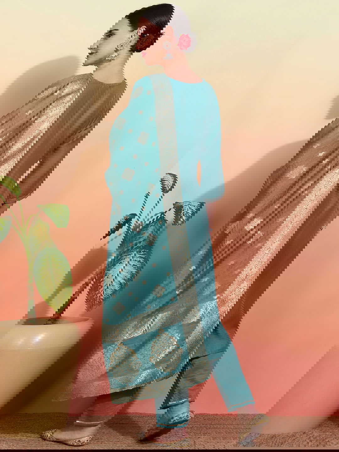 Women Embroidered Regular Kurta with Trousers & With Dupatta - Buy Best Ethnic Wear for Women & Girls | Daily Woman -