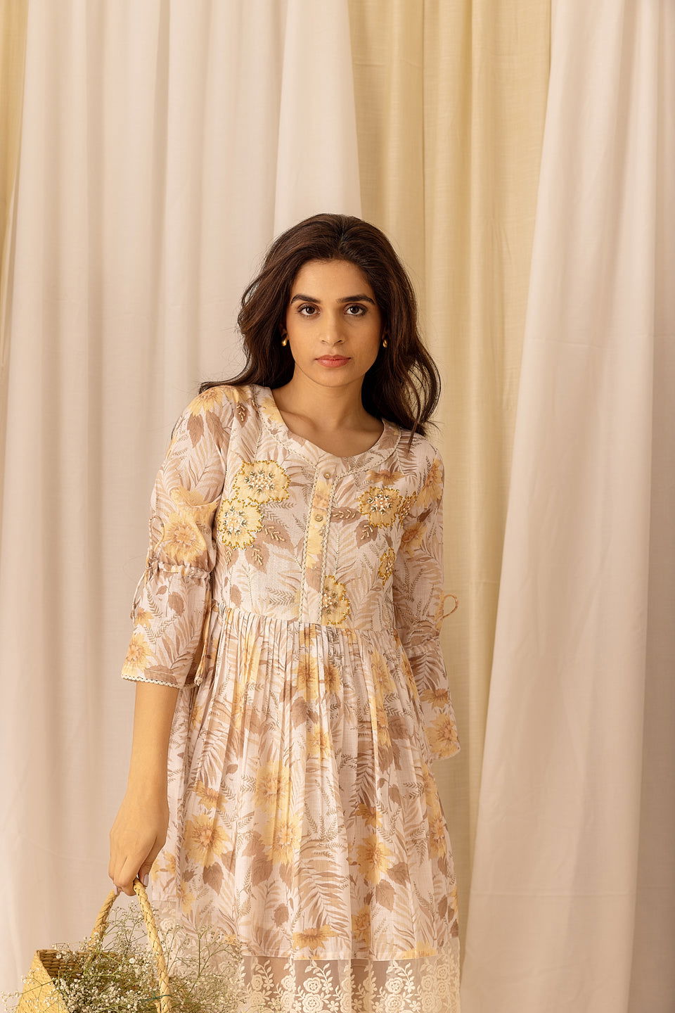Women White Embellished A-Line Dress - Buy Best Ethnic Wear for Women & Girls | Daily Woman -