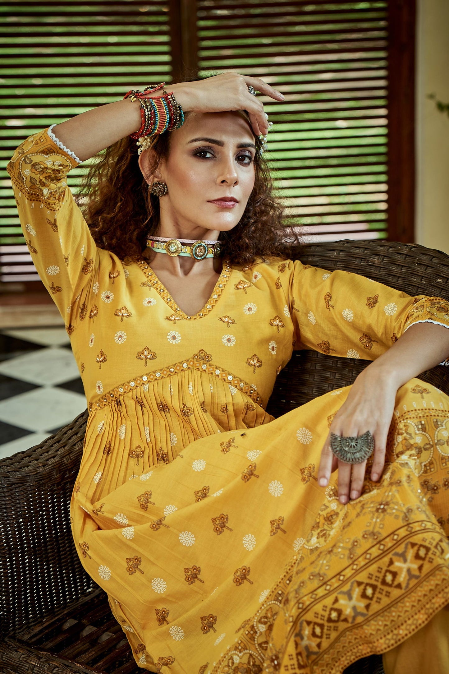Women Yellow Printed Kurta Sets - Buy Best Ethnic Wear for Women & Girls | Daily Woman -