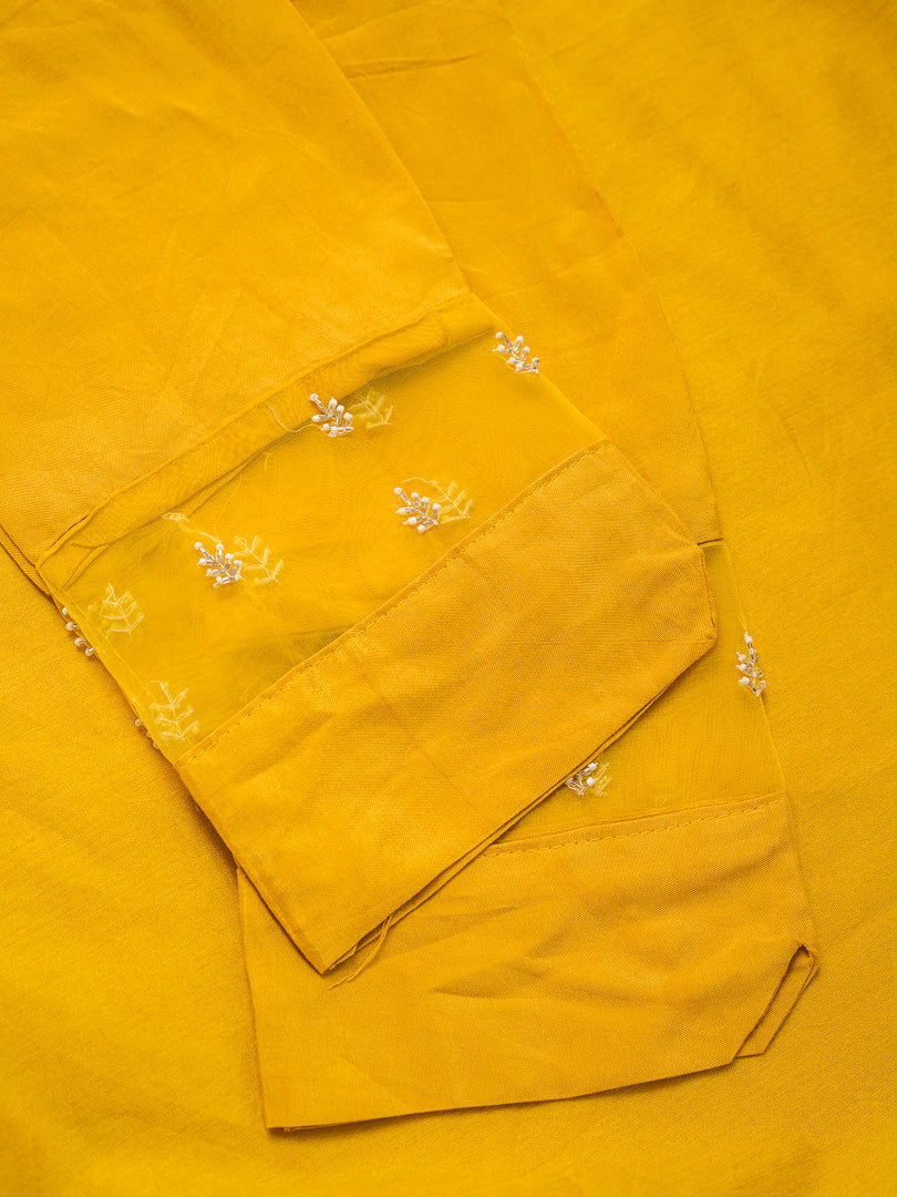 Yellow Yoke Design Woven Design Straight Kurta and Trousers With Dupatta - Buy Best Ethnic Wear for Women & Girls | Daily Woman -