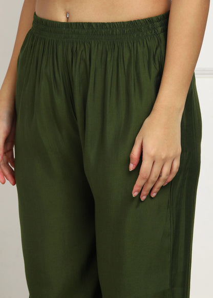 Green Embroidered Co-ord's