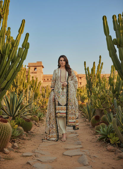 Printed Round Neck Kurta & Trousers Kurta Set