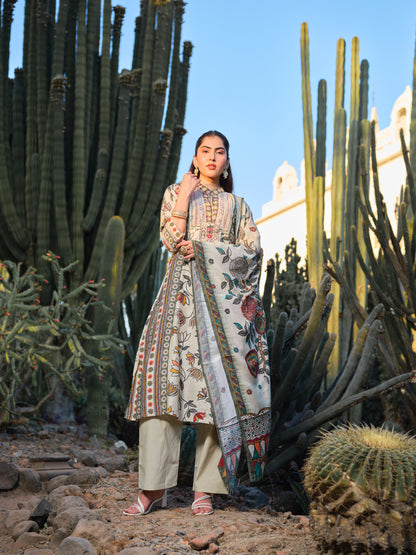 Women Floral Printed Regular Kurta with Trousers & With Dupatta