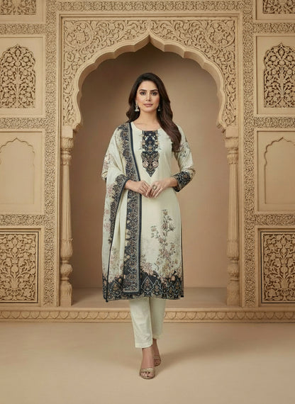 Printed Round Neck Kurta & Trousers Kurta Set