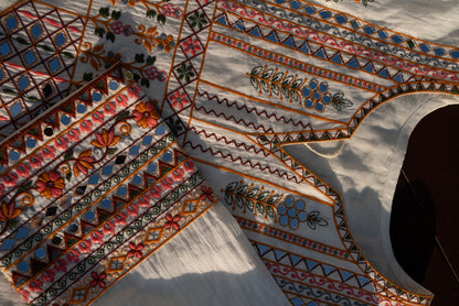 Embroidered Pure Cotton Round Neck Kurta & Trousers Kurta Sets