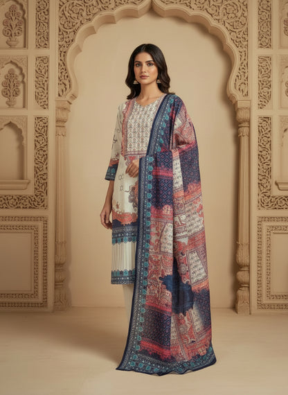 Printed Round Neck Kurta & Trousers Kurta Set