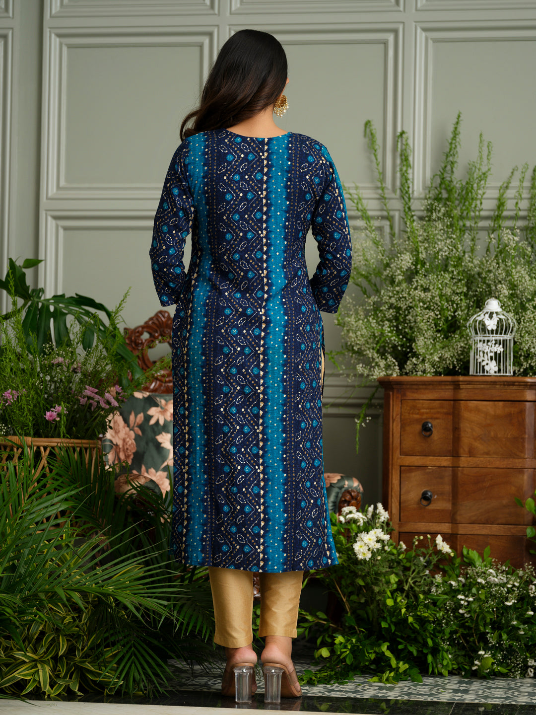 Elegant Bandhani Style Blue Kurti for Ethnic Wear