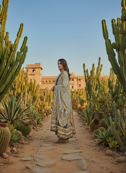 Printed Round Neck Kurta & Trousers Kurta Set