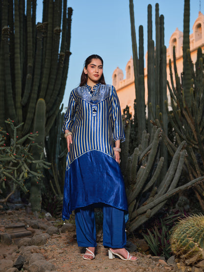 Striped Mandarin Collar Co-Ord Set