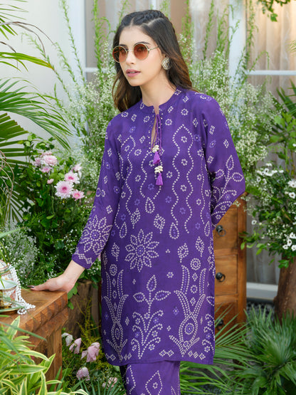 Royal Radiance Bandhani Co-Ord Set – Purple