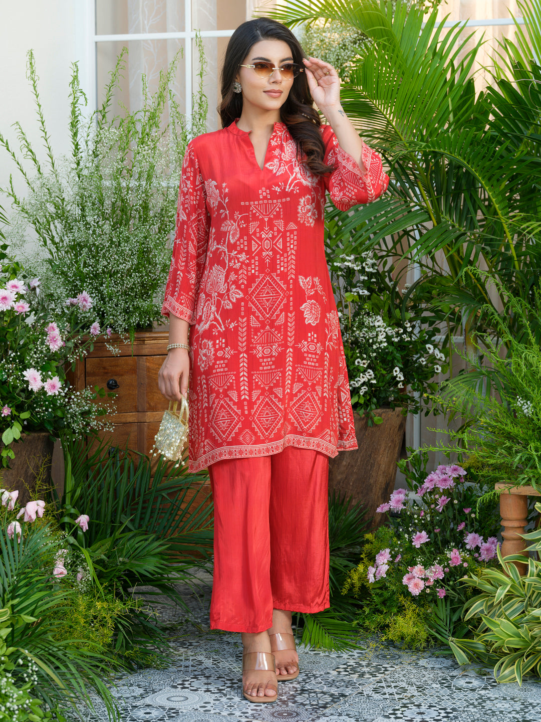 Red Floral Co-Ords with Beautiful Prints