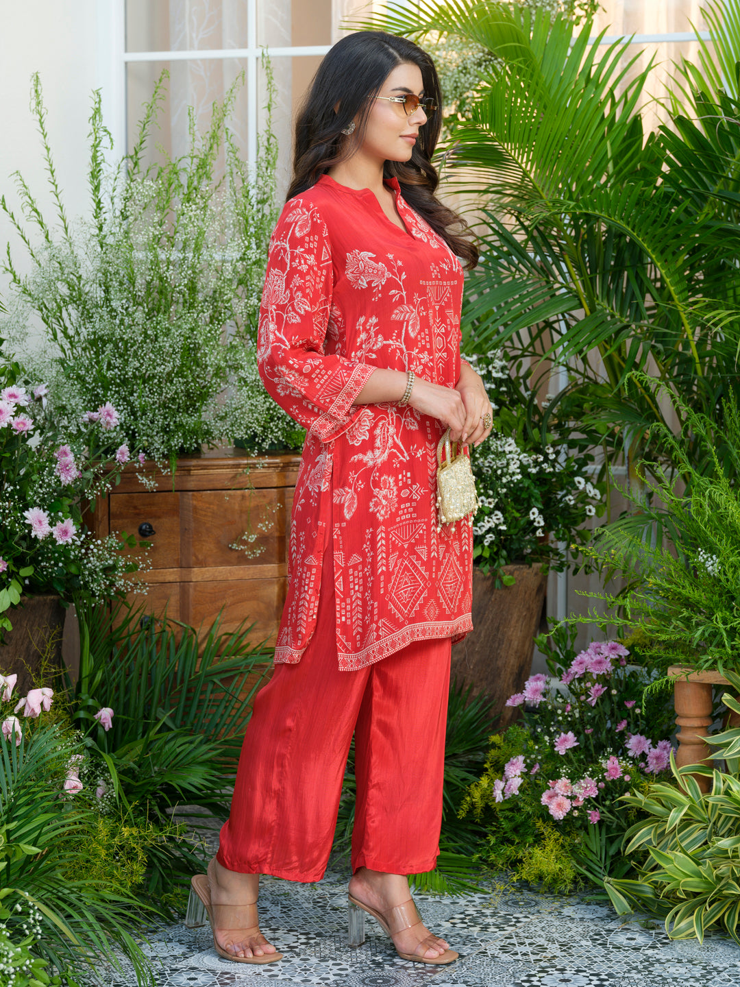 Red Floral Co-Ords with Beautiful Prints