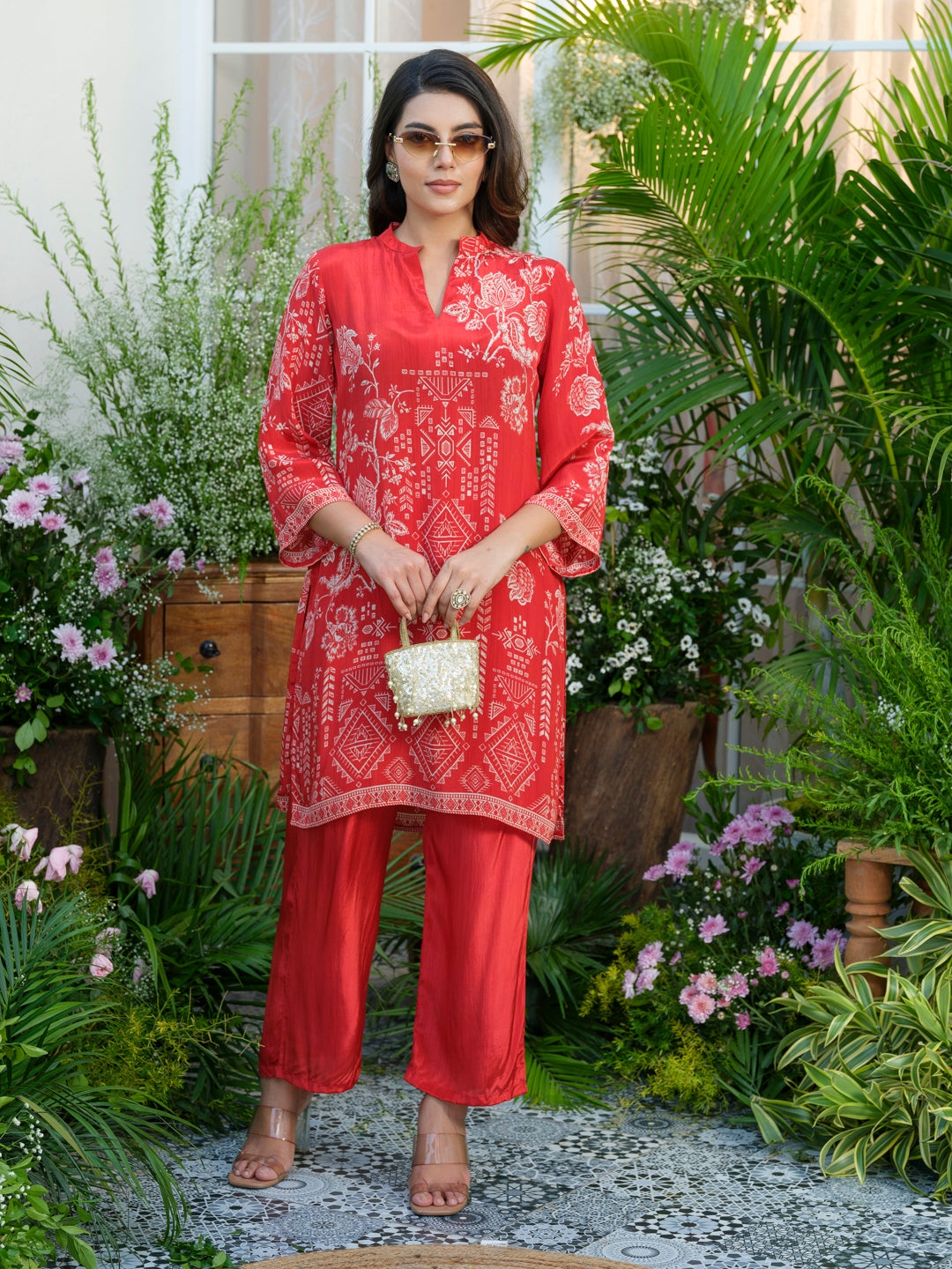 Red Floral Co-Ords with Beautiful Prints