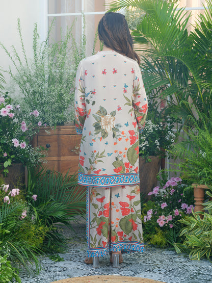 Desert Glow Printed Co-Ord in Natural Crepe