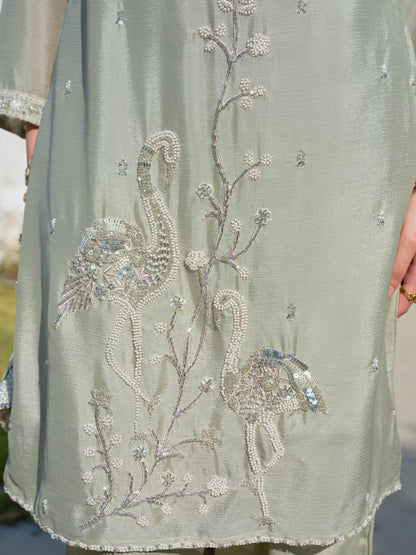 Embroidered V-Neck Kurta & Trousers Kurta Sets