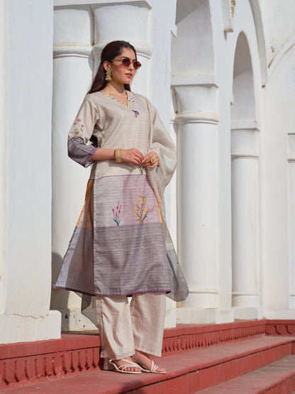 Embroidered V-Neck Kurta Sets