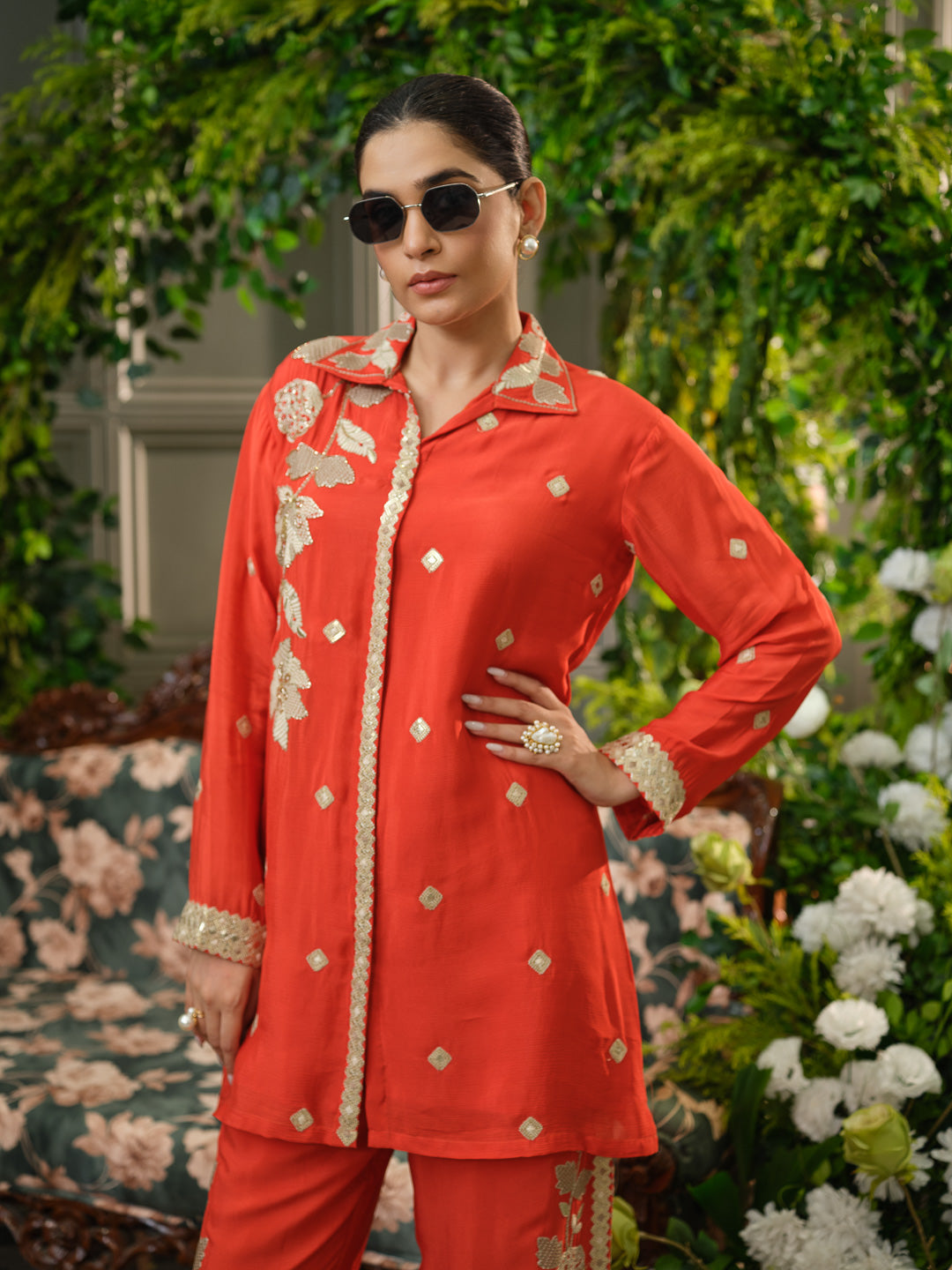 Embroidered Festive Co-ord Set