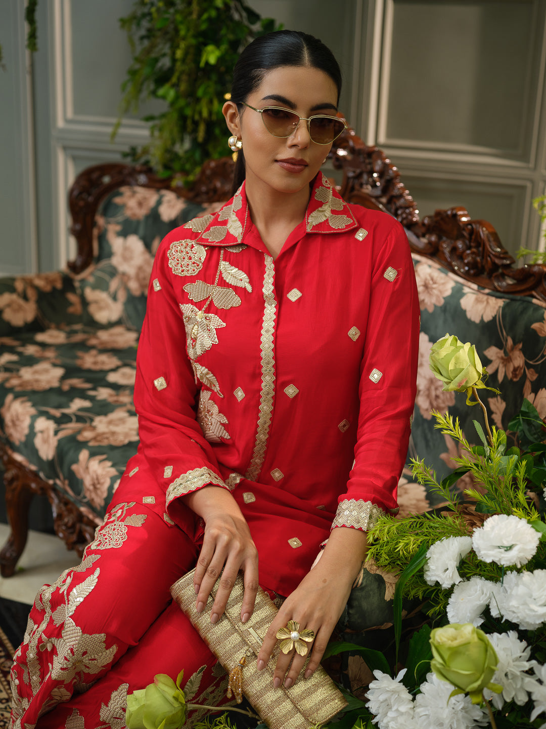Embroidered Festive Co-ord Set