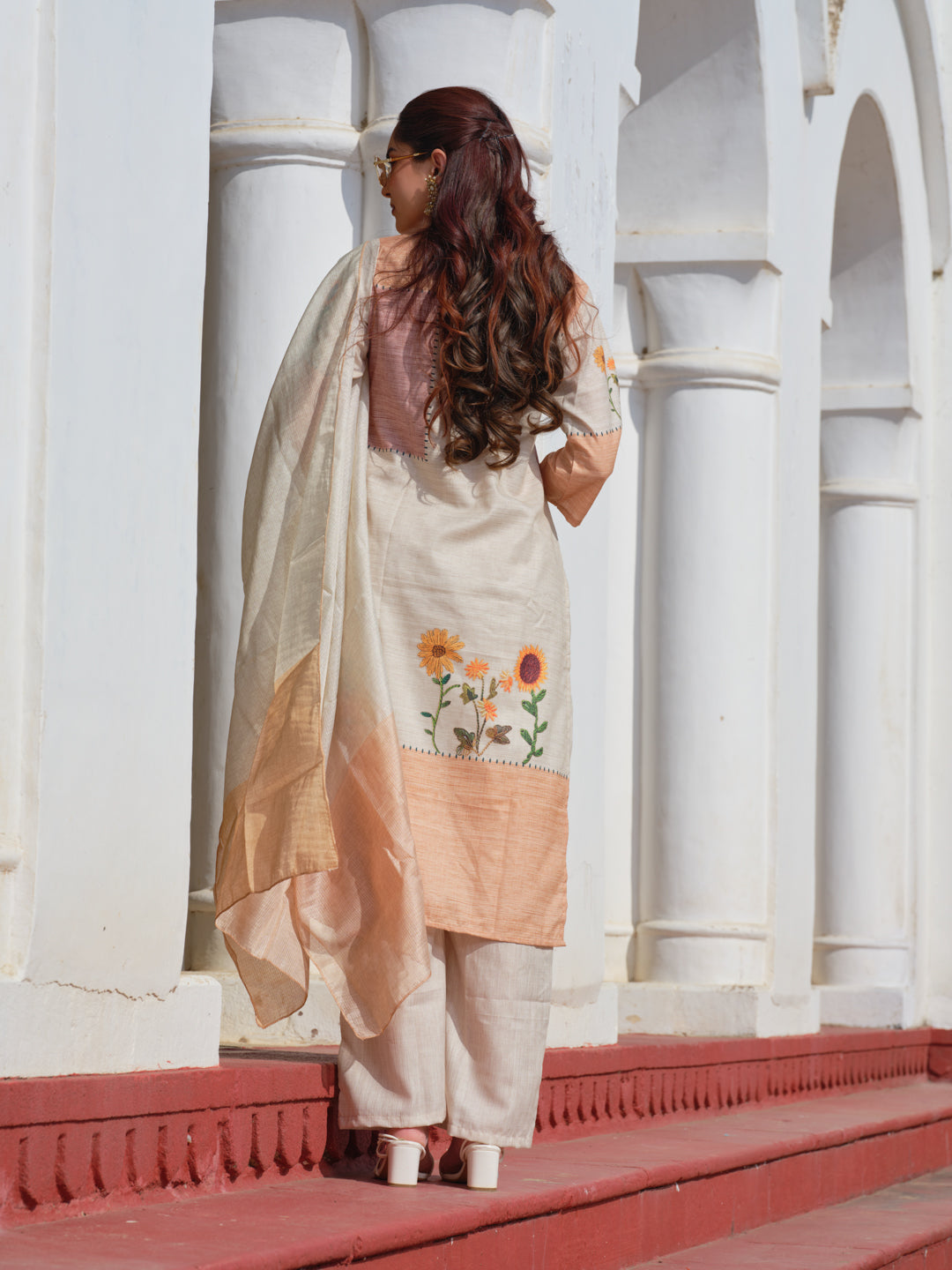 Embroidered V-Neck Kurta Sets