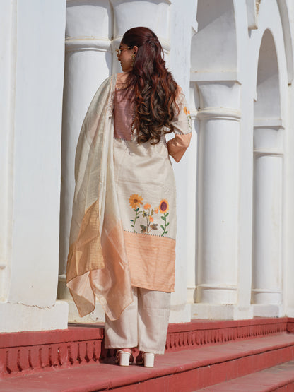 Embroidered V-Neck Kurta Sets