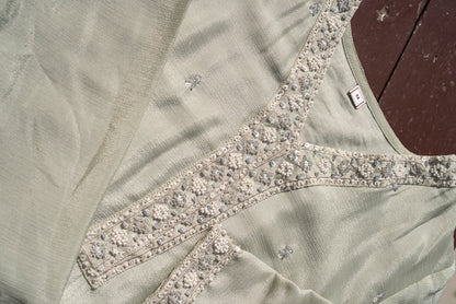 Embroidered V-Neck Kurta & Trousers Kurta Sets