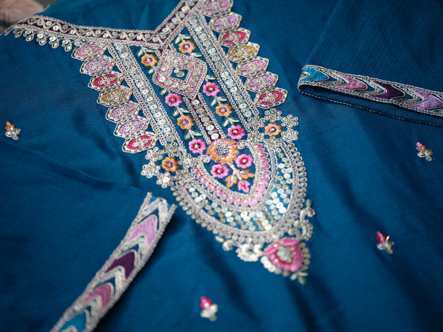 Women Ethnic Motifs Embroidered Kurta with Sharara & Dupatta