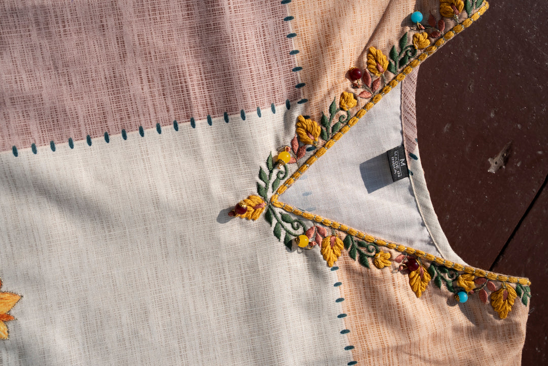 Embroidered V-Neck Kurta Sets