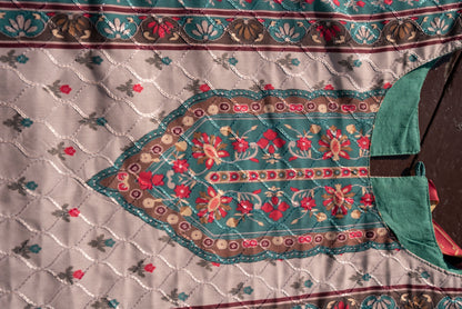 Printed Round Neck Kurta & Trousers With Dupatta