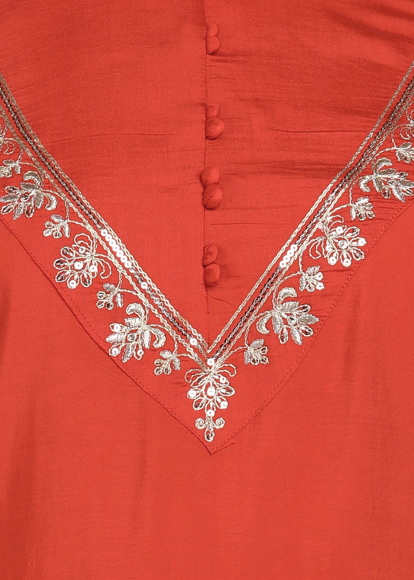 Rust Orange Embroidered Co-ord's