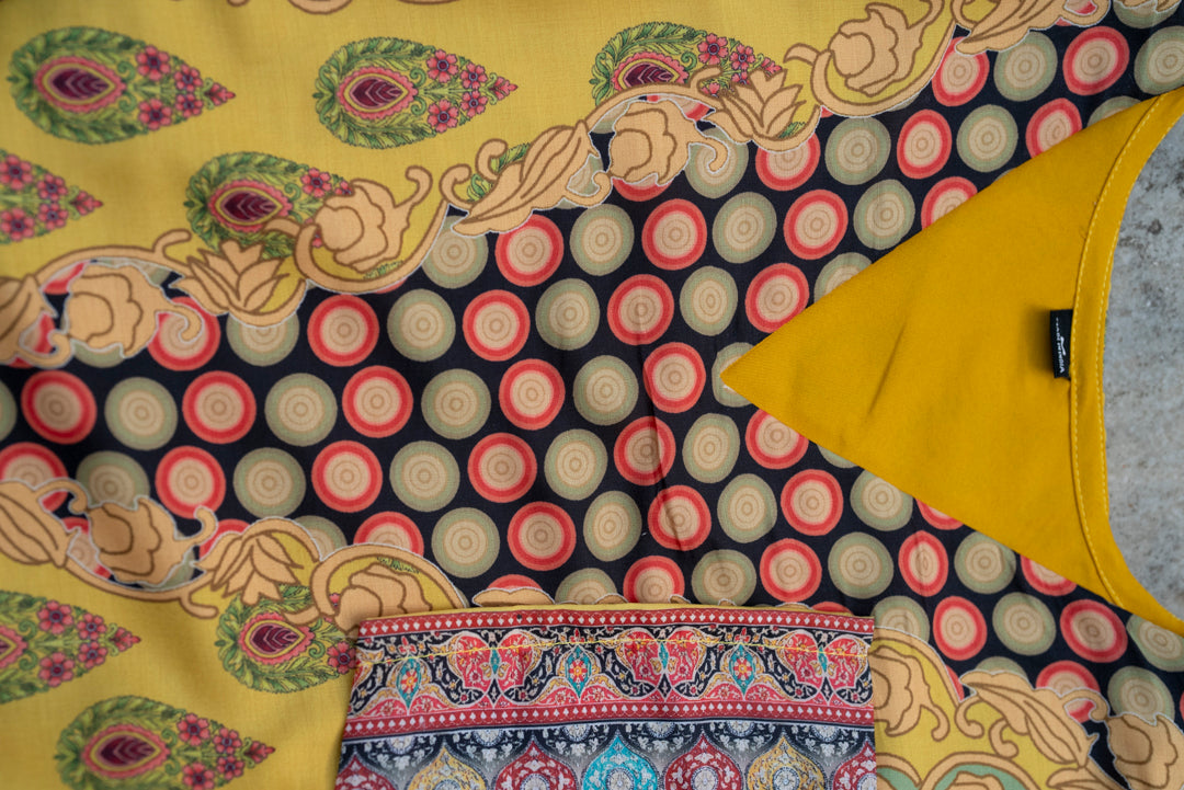 Printed V-Neck Kurta & Trousers Kurta Set