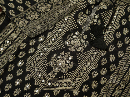 Elegant Black Printed Coord Set with Palazzo Pants