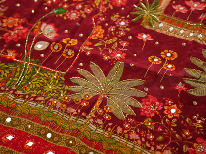 Maroon Digital Print Co-ord Set with Heavy Handwork