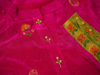 Pink Digital Print Co-ord Set with Handwork