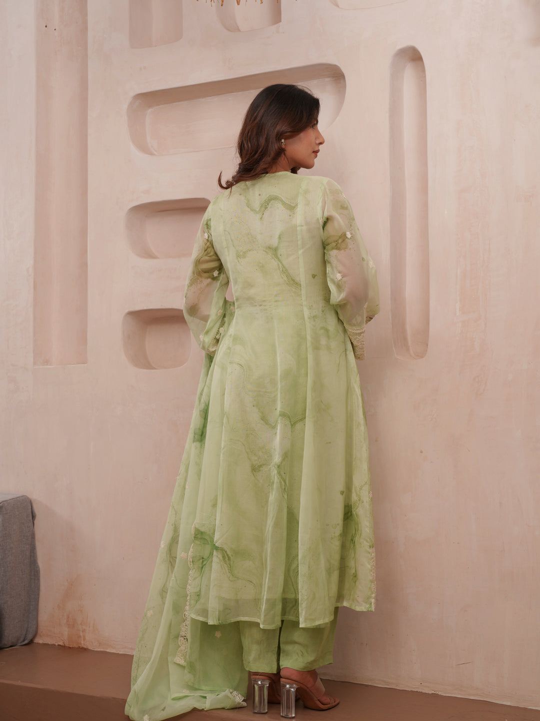 Floral Embroidered Straight Kurta & Trousers With Dupatta