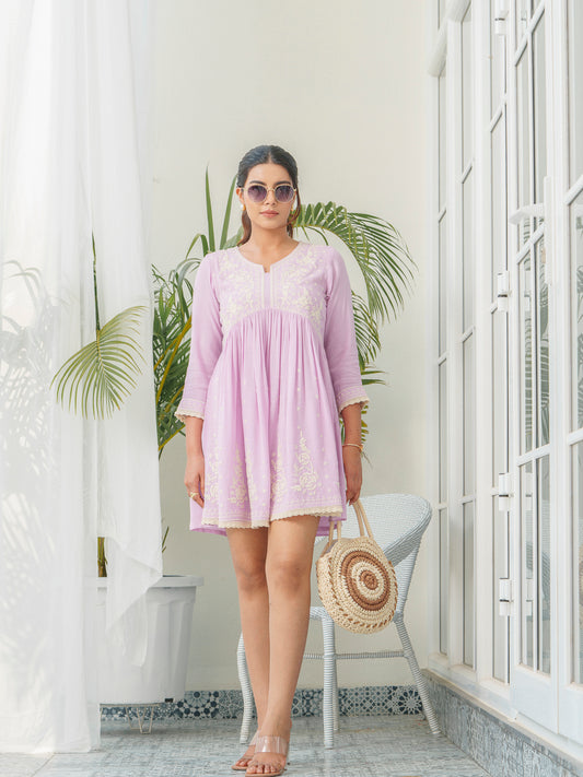 Women Floral Embroidered A-Line Dress