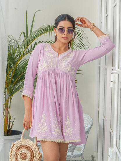 Women Floral Embroidered A-Line Dress