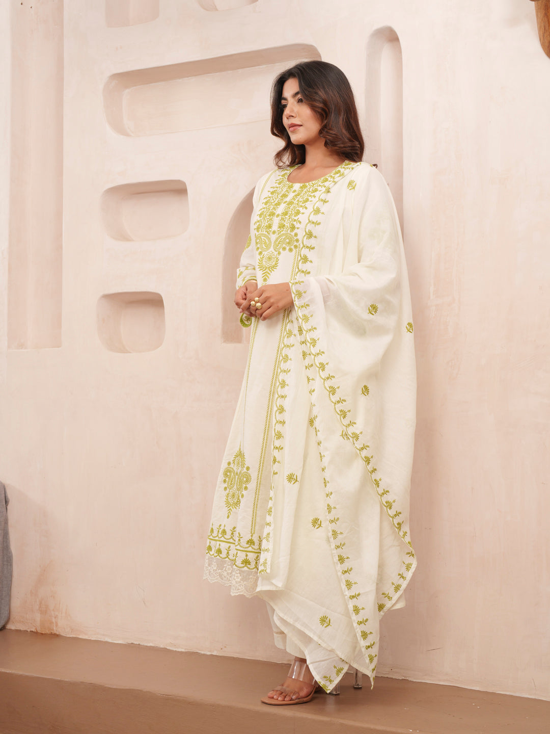 Elegant Embroidered Cotton Kurta Set