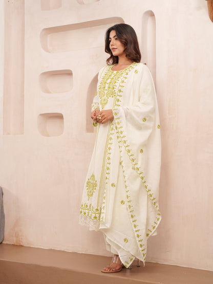 Elegant Embroidered Cotton Kurta Set