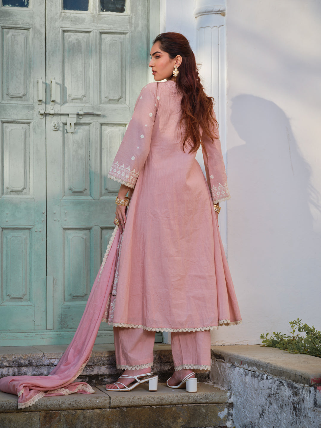 Embroidered Round Neck Kurta & Trousers Kurta Set
