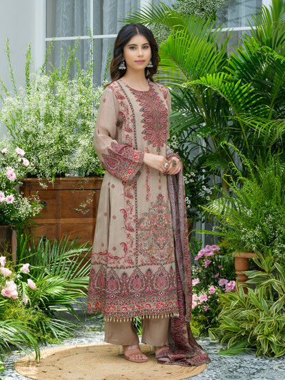Grey Pakistani Suit Hand & Mirror Work Ethnic Kurta with Trouser & Dupatta Set