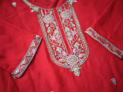 Women Ethnic Motifs Embroidered Straight Kurta & Sharara With Dupatta