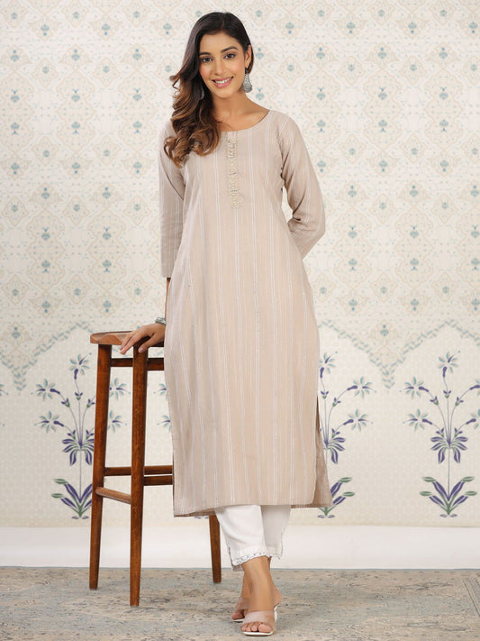 Coffee Brown Coffee Brown Striped Printed Kurtas - Buy Best Ethnic Wear for Women & Girls | Daily Woman - 