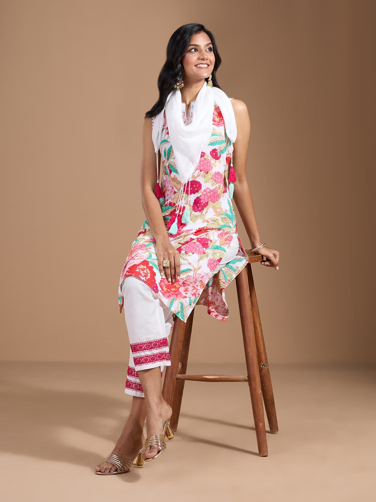 Cotton Printed Pure Cotton Straight Kurta & Trouser With Dupatta - Buy Best Ethnic Wear for Women & Girls | Daily Woman - 