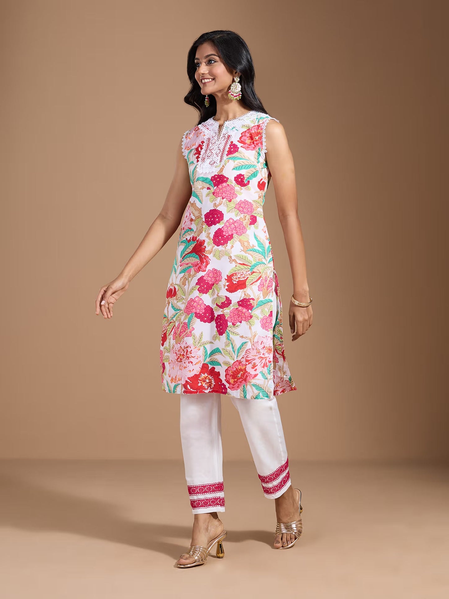 Cotton Printed Pure Cotton Straight Kurta & Trouser With Dupatta - Buy Best Ethnic Wear for Women & Girls | Daily Woman - 