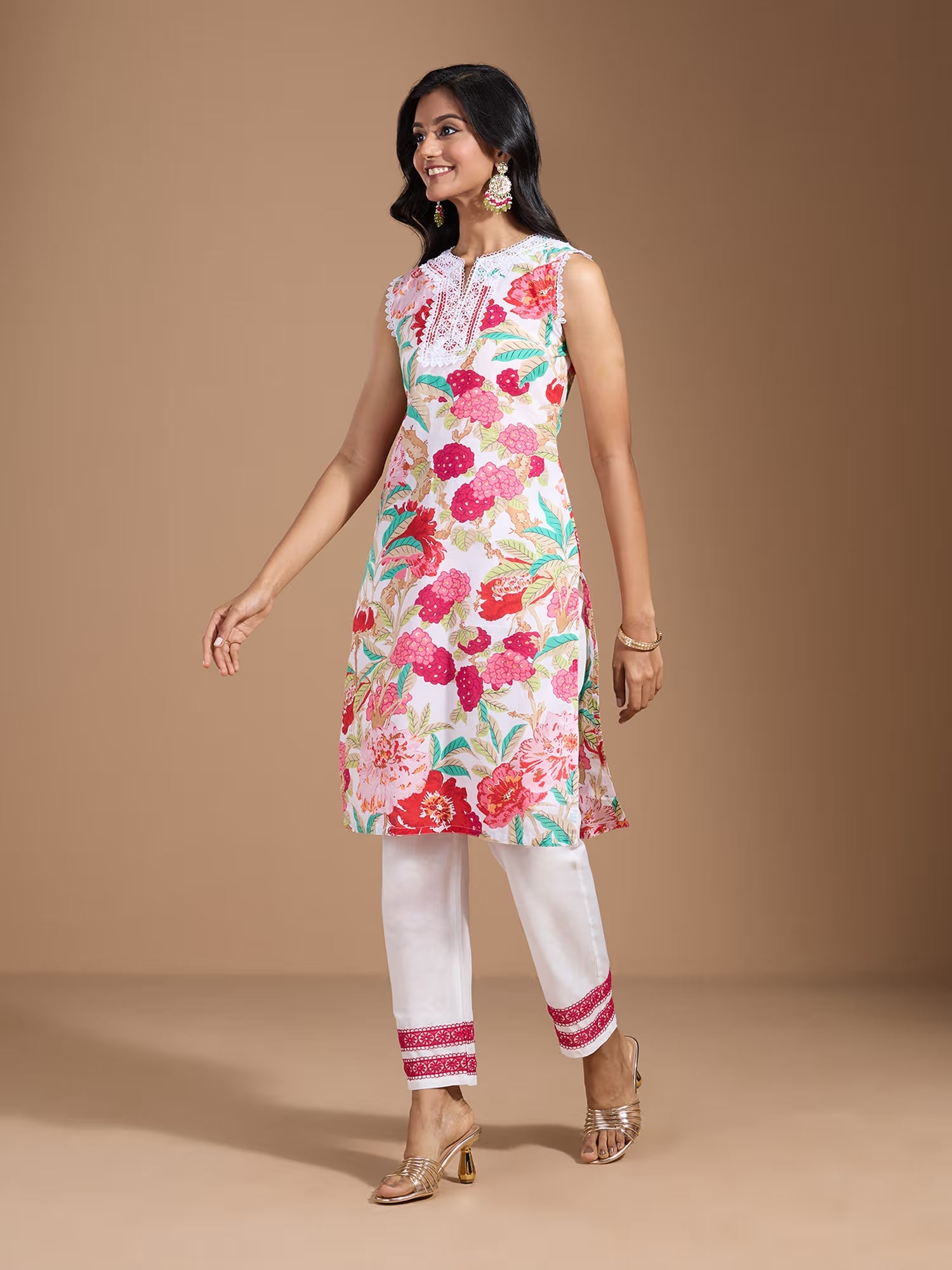 Cotton Printed Pure Cotton Straight Kurta & Trouser With Dupatta - Buy Best Ethnic Wear for Women & Girls | Daily Woman - 