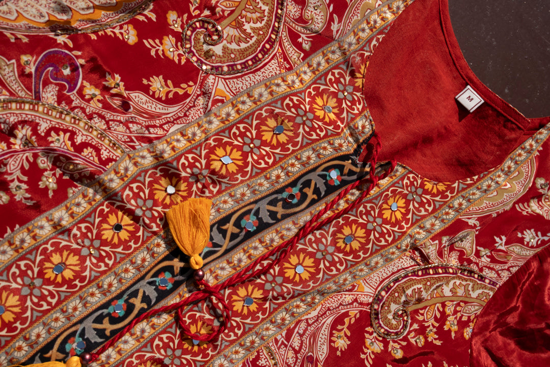 Printed Round Neck Top & Trousers Co-Ords Set