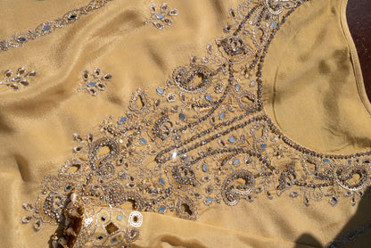 Embroidered Round Neck Kurta & Palazzos Kurta Sets