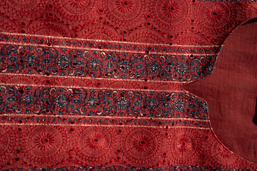 Printed Round Neck Kurta & Trousers With Dupatta