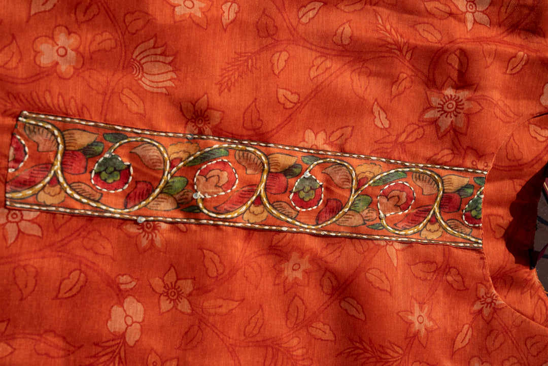 Embroidered Round Neck Straight Kurta & Trousers With Dupattta